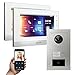 Produktbild Goliath Hybrid | 2-Draht | Full-HD Video Türsprechanlage | App | 2-Fam | 2 x Full-Touchscreen 7" | Aluminium Unterputz Türstation | + RFID | 180° Ultra-Weitwinkel | AV-2DS-529