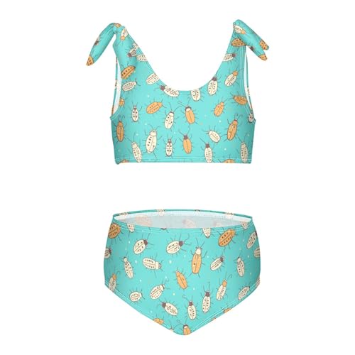 Wusikd Cute Insects Girls Swimsuits Two Piece Lines Swimwear Bikini Set for for Girls Size 3T