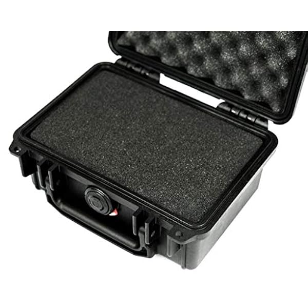 Peli 1120 Kleine, Stootbestendige Koffer Voor Het Vervoeren Van Kostbare Meetinstrumenten En Elektronica, Ip67 Waterdicht, Capaciteit: 2L, Gemaakt In De Vs, Met Aanpasbaar Plukschuim, Kleur: Zwart