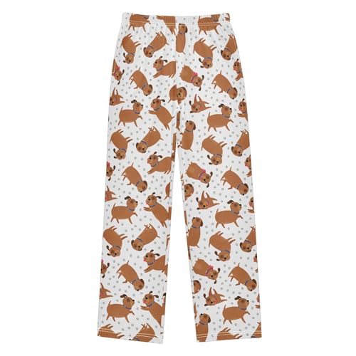 ZZXXB Puppy Dogs Footprint Boys Long Pants Soft Trousers Elastic Waist Kids Lounge Bottoms with Pockets S-XL