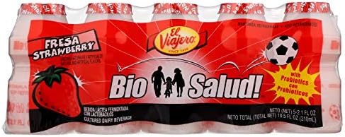 El Viajero Bio Salud! Cultured Dairy Beverage, Strawberry, 5 ct