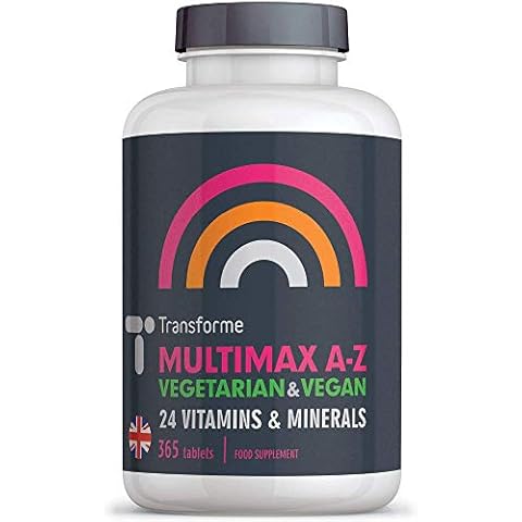 Multivitamins & Minerals Formula | 365 Tablets (Up to 1 Year Supply) | 24 Multivitamins with Iron and Minerals for Men and Women | Multivitamin Tablets Suitable for Vegans by Transforme Cover