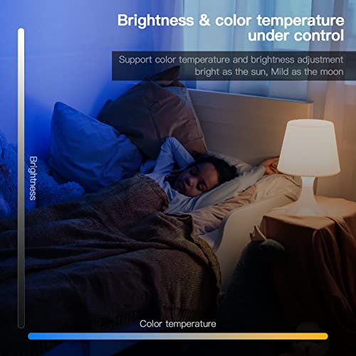 Luxense Smart Light Bulbs 2 Pack, Wifi & Bluetooth A19 Led Bulbs, Rgbcct Color Changing Light Bulb With Music Sync, 54 Dynamic Scenes, Works With Alexa & Google Assistant #TOP4