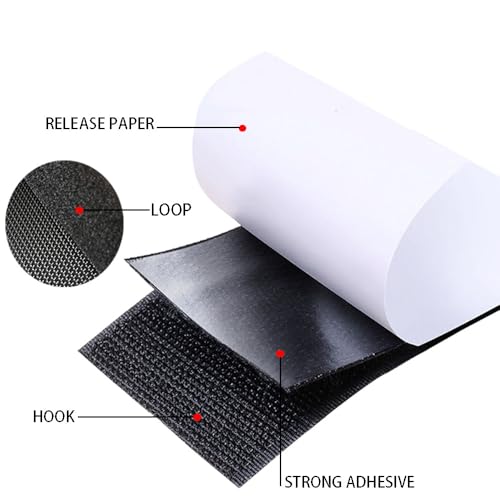 Image of Hook and Loop Sheet Couch Cushions Double Side Adhesive Sheets 5.9 in x 5.9 in Tape Large Black Outdoor Cushion Fasteners Pads Strips for Patches Furnitur, 8 Pairs