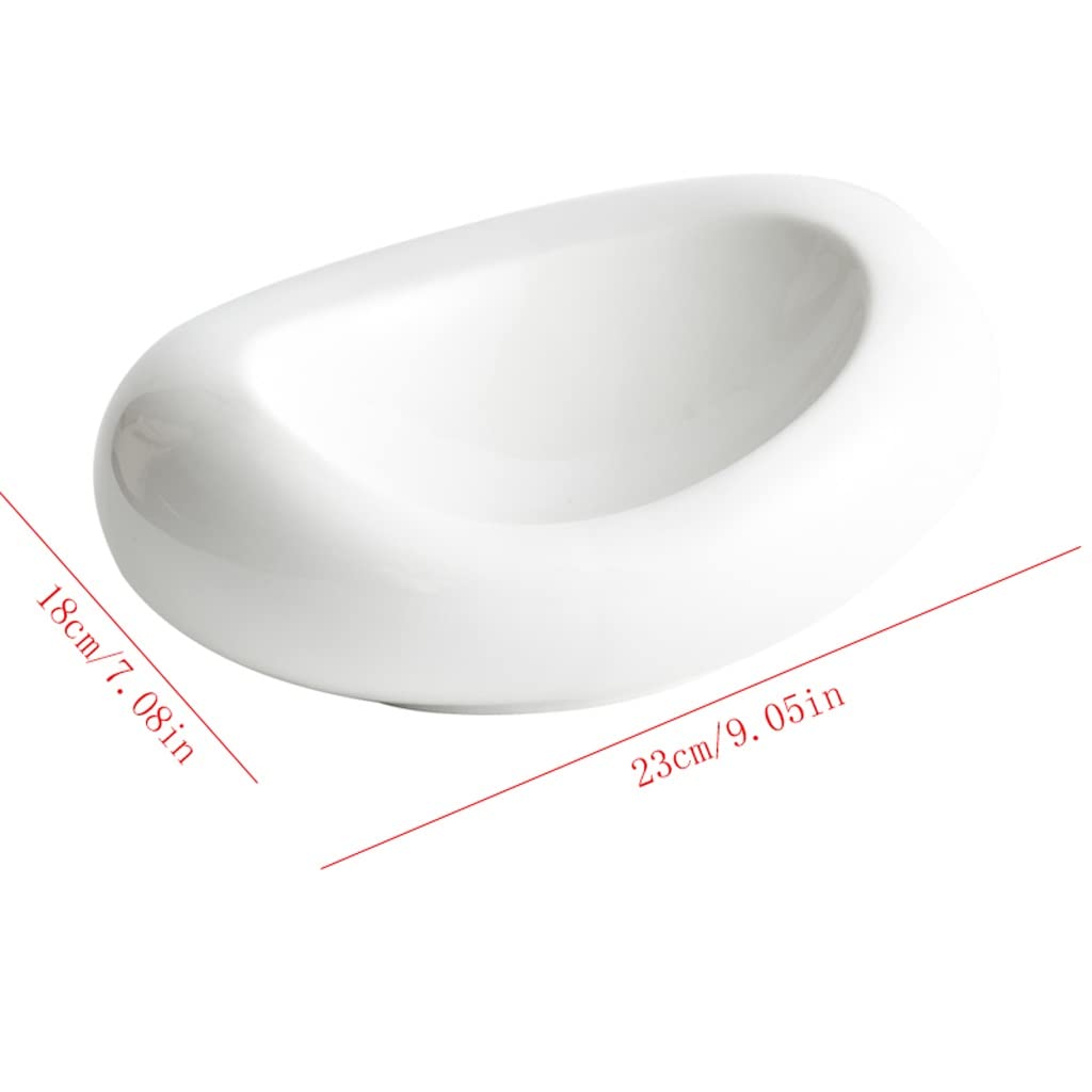 Lot de 4 grandes assiettes en céramique empilables au design moderne pour restaurant, cuisine, salade, plats froids de 22,9 cm