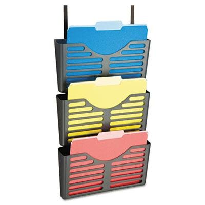 Officemate - Filing System W/Hanger Set 3 Pockets Letter 28 X 13 1/2 X 4 3/4 Charcoal 