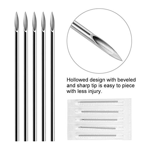Ear Nose Piercing Needles - Combofix 50Pcs Ear Nose Piercing Needles Mixed Sizes 12G,14G,16G,18G and 20G Stainless Steel Body Piercing Needles Piercing Supplies Piercing Kit Body Piercing Tool(50Pcs)