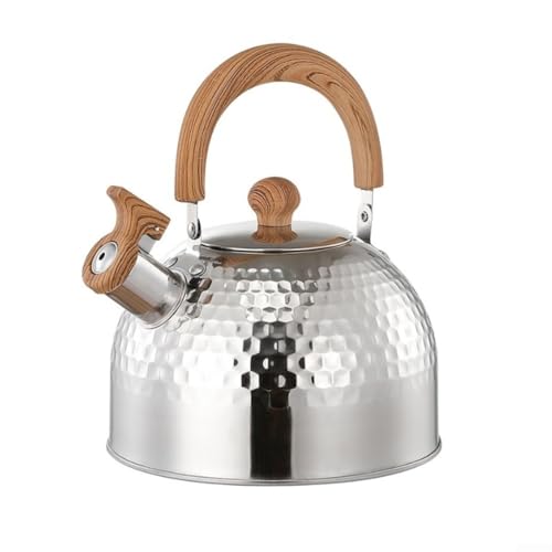 Hervidor de té de acero inoxidable con silbato para camping, cafetera para estufa, 2 L, 3 L, 4 L para hacer bebidas al aire libre (2000 ml)