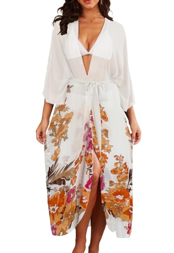 Image of Jayscreate Women's Breezy Summer Boho Kimonos Sheer Beach Cardigan Cover Up