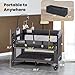 Rinnebbit Baby Bassinets Bedside Sleeper, 4 in 1 Portable Bedside Crib w/Mattress, Diaper Changer, Storage Basket, Music Box, Carry Bag, Foldable Playard Sleeper for Newborn (Black)