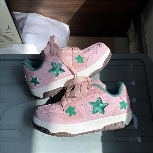 Star Shoes Y2k Walking Sneakers - Y2k Aesthetic Chunky Platform Sneakers, Casual Lace Up Lightweight Sport Shoes3