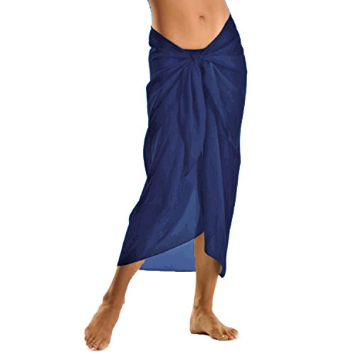 TOSKATOK® Frauen Mädchen Sexy stilvoller Strand Wickelrock Sarong Pareo in Unifarben
