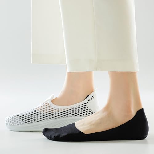 Image of 6 Pairs Womens No Show Socks Low Cut Liner Socks Ice Silk Surface socks Nonslip ankle Invisible Hidden Thin Socks 2xGrey 2xNude 2xPurple