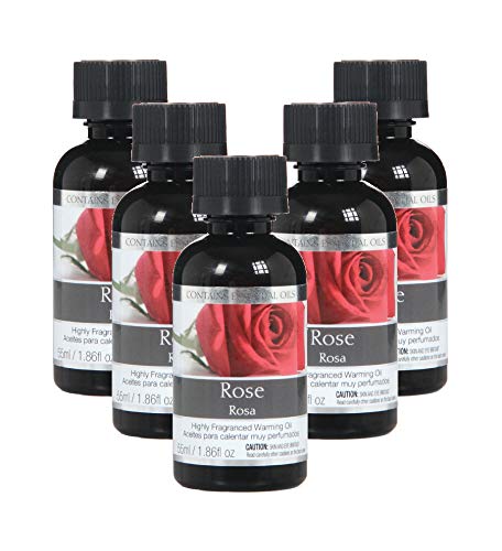 Hosley Rose Highly Scented Fragrance Warming Oils, Box of 5, 55 ml 1.86oz ea. Ideal Gift for Weddings, spa, Reiki, Meditation, Bathroom Settings W1