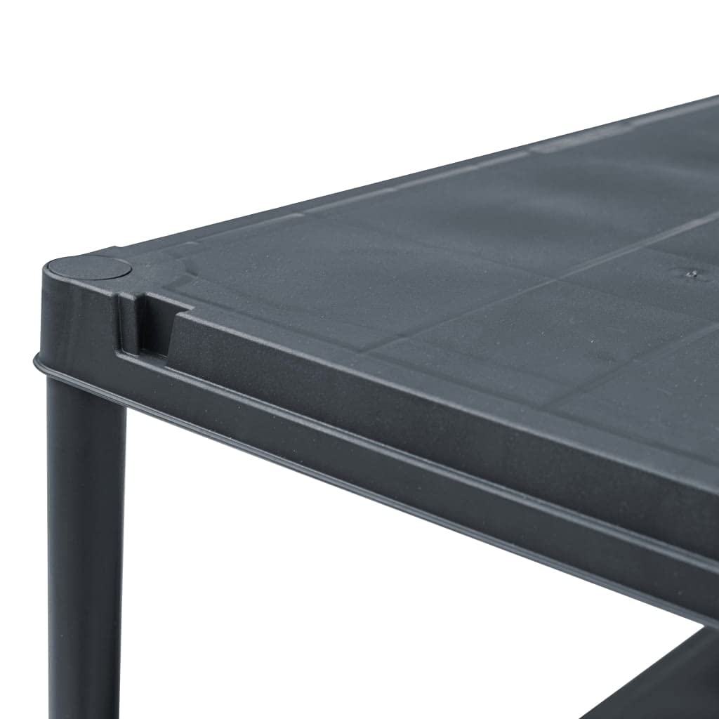 Scaffale portaoggetti nero, 200 kg, 80 x 40 x 138 cm, in plastica, per casa, ufficio, officina, per capannoni, magazzini