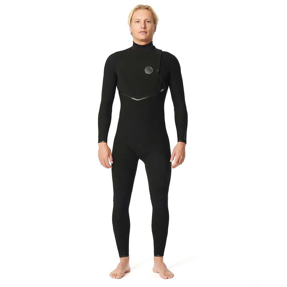 Rip Curl Mens Flashbomb 4/3mm GBS Zip Free Wetsuit 14NMFS - Black Rip Curl Mens Size - MS