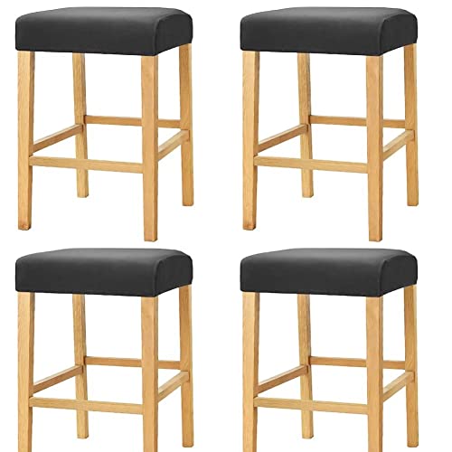 Stool Covers Rectangle,Stretch Rectangle Bar Stool Covers Elastic Chair Seat SlipcoversJacquard Saddle Seat Cover Vanity Stool Cover Counter Stool Covers for Wooden Metal Bench(4 Pack,Gray)