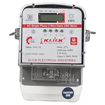 Klick Royal Led Digital Meter, Single Phase Multi-function Electric Energy Meter with LCD Screen (230V)