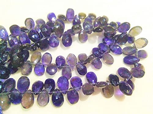 Perles en iolite naturelle en fil de 8 pouces pour créer vos colliers d'été