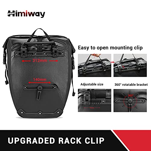 Himiway Bike Bag 2 Pack Waterproof Bike Pannier 27L Large Capacity Bike Extensible Saddle Bag For Bicycle Cargo Rack With Rain Cover For Grocery Touring Cycling #TOP3