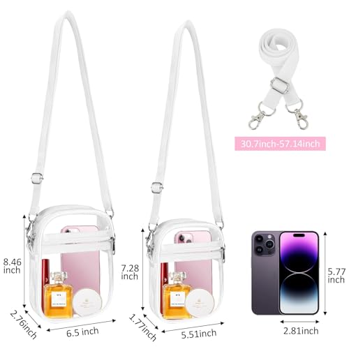 Image of Clear Bag Stadium Approved, Clear Crossbody Purse Bag with Front Pocket for Concerts Sports Events Festivals