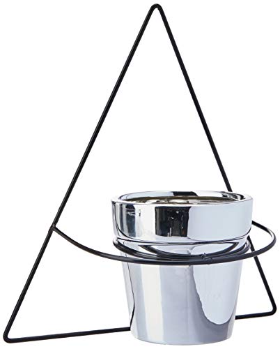 Vaso em cerâmica com Suporte de Parede, Mart, Prata, Mart Collection