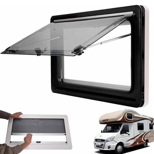 Motorhome Vent Window Side Window, Motorhome Window with Integrated Roller Blind, Caravan, Motorhome, 65° Opening Angle 500*400mm