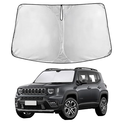 EcoNour Windshield Sunshade Compatible for Jeep Renegade 2015-2022 2023 2024, Sun Visor for Front Windshield & Window Sun Shade Cover, UV Heat Blocker & Protector, Car Accessories