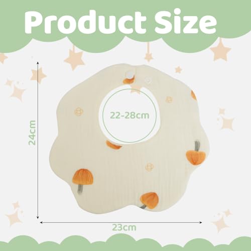 Vicloon Baby Bandana Drool Bibs, 6 Layer Cotton Wave Muslin Baby Bibs with 2 Adjustable Snap - Image 2