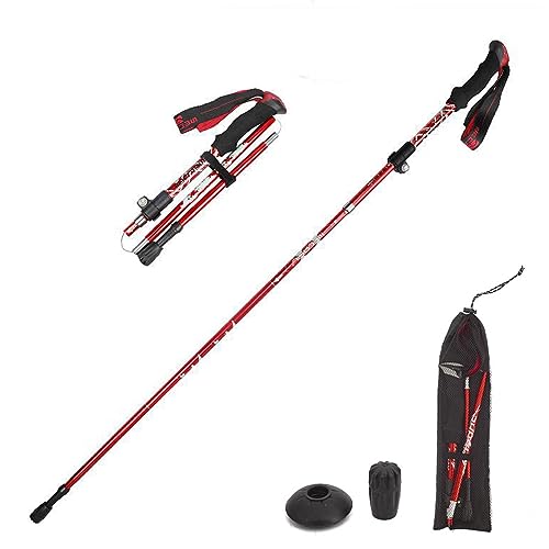 Bastones Trekking, Bastones Trekking Plegables, Bastón De Senderismo, Adecuado para Grava, Grava, Barro o Nieve para Brindarle Un Soporte Confiable y Un Agarre Seguro En Todos Los Terrenos, Rojo Bastones Trekking, Bastones Trekking Plegables, Bastón De Senderismo, Adecuado para Grava, Grava, Barro o Nieve para Brindarle Un Soporte Confiable y Un Agarre Seguro En Todos Los Terrenos, Rojo