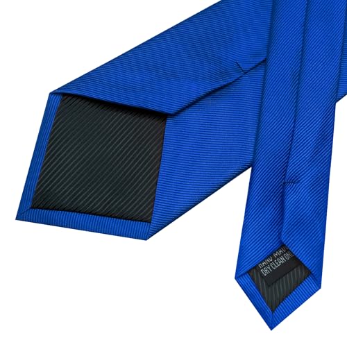 Image of JEMYGINS Formal Necktie Solid Color Tie and Pocket Square with Tie Clip Lapel Pin Sets for Men 4PCS
