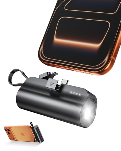5000mAh Mini Portable Charger with Built-in Type C Connector...