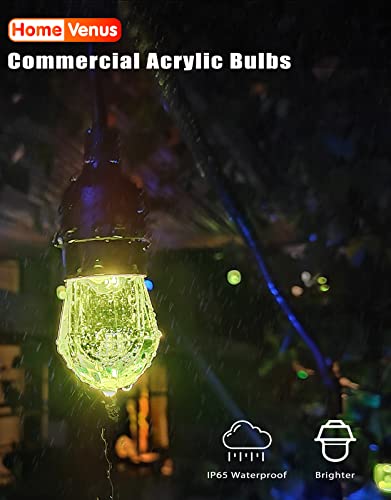 Hvs Smart Outdoor String Lights Led 36Ft Color Changing Rgbw Patio String Lights Infinite Connectable App Control 2.4Ghz Wifi Waterproof 18 Acrylic Work With Alexa Google For Party Outside Cafe #TOP3