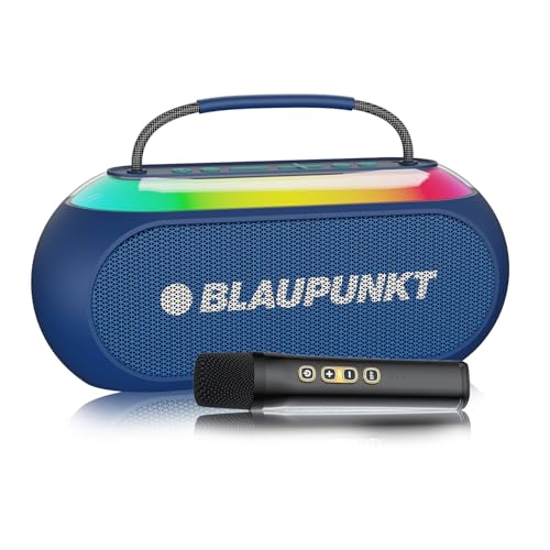 Image of Blaupunkt ATOMIK Kolors 35W Party Speaker Boombox | Powerful Loud & Clear Sound | EFF Voice Changer Wireless Karaoke Mic | Portable Carry Handle | Perfect Outdoor Sound Partner for Travel & Parties