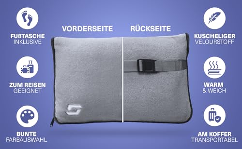 STYNGARD Flugzeugdecke mit weichem Kopfkissenbezug - Reisedecke 2 in 1 für Männer & Frauen - Verwandlungskissen - weiche & warme Decke Flugzeug Modell Toronto