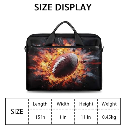 Bolso para portátil Rugby Ball Flames 15 pulgadas miniatura 2