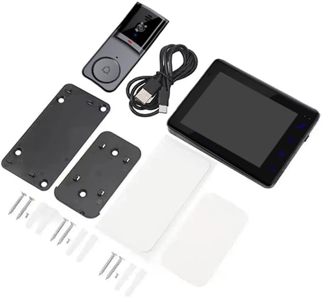 Miniatura 9 de Timbre de puerta inalámbrico sin suscripción, video timbre, portero bidireccional, video 1080P, pantalla de 4.3 pulgadas, ángulo de 120, sin