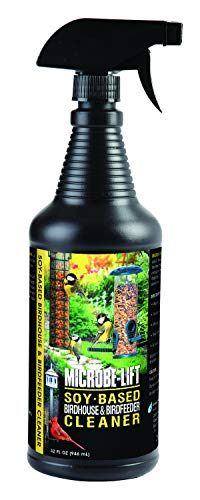 Microbe-Lift Soy-Based Bird Feeder & Bird Bath Cleaner Spray 32 Oz Safe Cleaning Solution for Birdhouses Feeders & Baths Deodorizer & Non-Toxic Spray for Birds