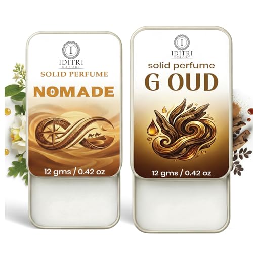 Image of IDITRI EXPORT Solid Perfume |Nomade&G oud Alcohol Free Wax Perfume Balm, Long Lasting | Pocket Tin 12g, Pack Of 2| Non Greasy Smooth Glide, Travel Friendly Men And Women