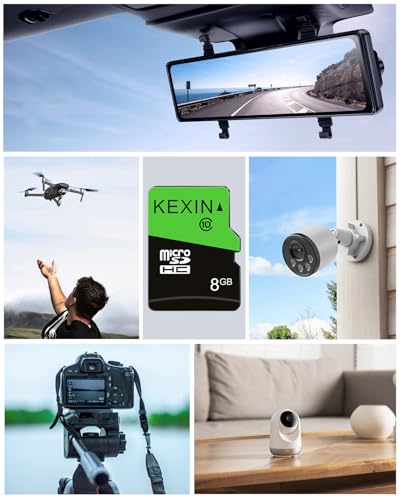 Image of KEXIN 8GB Micro SD Card 5 Pack with SD Adapter microSDHC Memory Card UHS-I C10 Micro SD Card Full HD High Speed TF Card for Smartphone Tablet Action Camera Dash Cam Drone Game Console