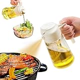 2-in-1 Oil Sprayer and Dispenser Bottle β Borosilicate Glass, Anti-Clog Filter, Smart Gravity Lid for Cooking, Grilling & Salad Prep