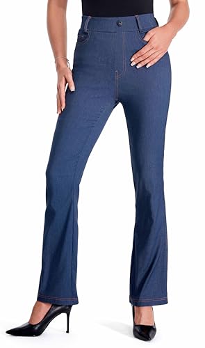 AFITNE Women’s High Waisted Stretchy Pull On Flare Jeans Trendy Fashion Cute Bootcut Denim Like Jeggings