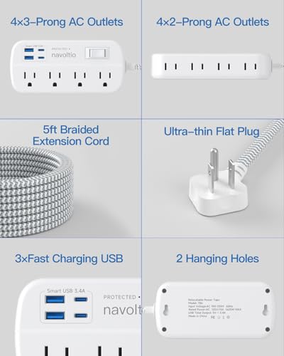 Navoltio Surge Protector Power Strip thumb #6