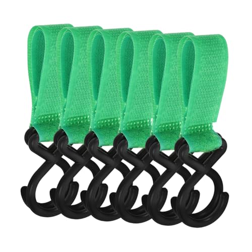 ERINGOGO Hanging Stroller Hooks 6 Pack Nylon Universal Hooks for Bags Diaper Bag Easy to Install