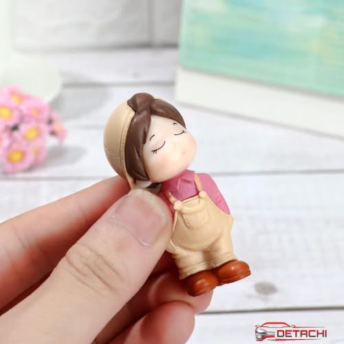 Image of DETACHI Car Dashboard Couple Showpiece Figurine Toys Gift with 4 Resin Adhesive Stickers for Car Lovers, Adorable Accessories for Interior Car Decoration