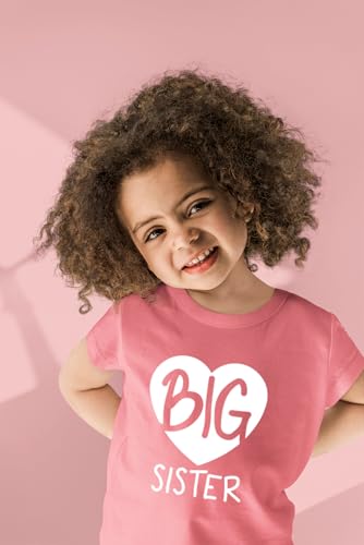 Image of Big Sister Shirt Heart Big Sister Announcement Shirt Toddler Girl Promoted Outfit Baby Girls tee