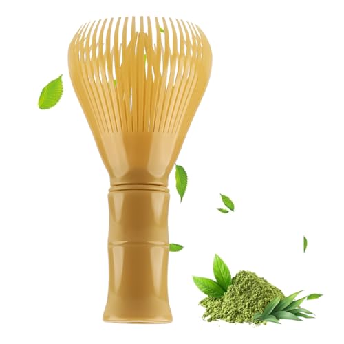 Reusable PP Resin Matcha Whisk, Matcha Whisks, Japanese Tradition Matcha Accessories, Suitable for The Tea Ceremony（Yellow）
