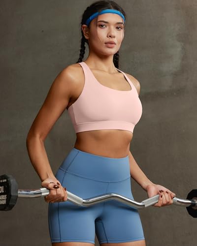 Image of RUNNING GIRL Sports Bras for Women,Crisscross Back High Impact Sports Bra with Hook Closure Workout Supportive Bra