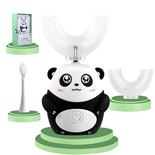 Brosse à dents électrique en forme de U pour enfants de 2 à 12 ans rechargeable panda avec minuterie