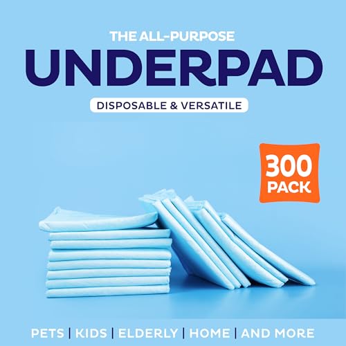 Image of Chucks Pads Disposable [300-Pack] Underpads 17x13 Incontinence Chux Pads Ultra Absorbent Leak Proof Protective Bed Pads, Pee Pads for Babies, Toddlers | Puppy Training Pads Small